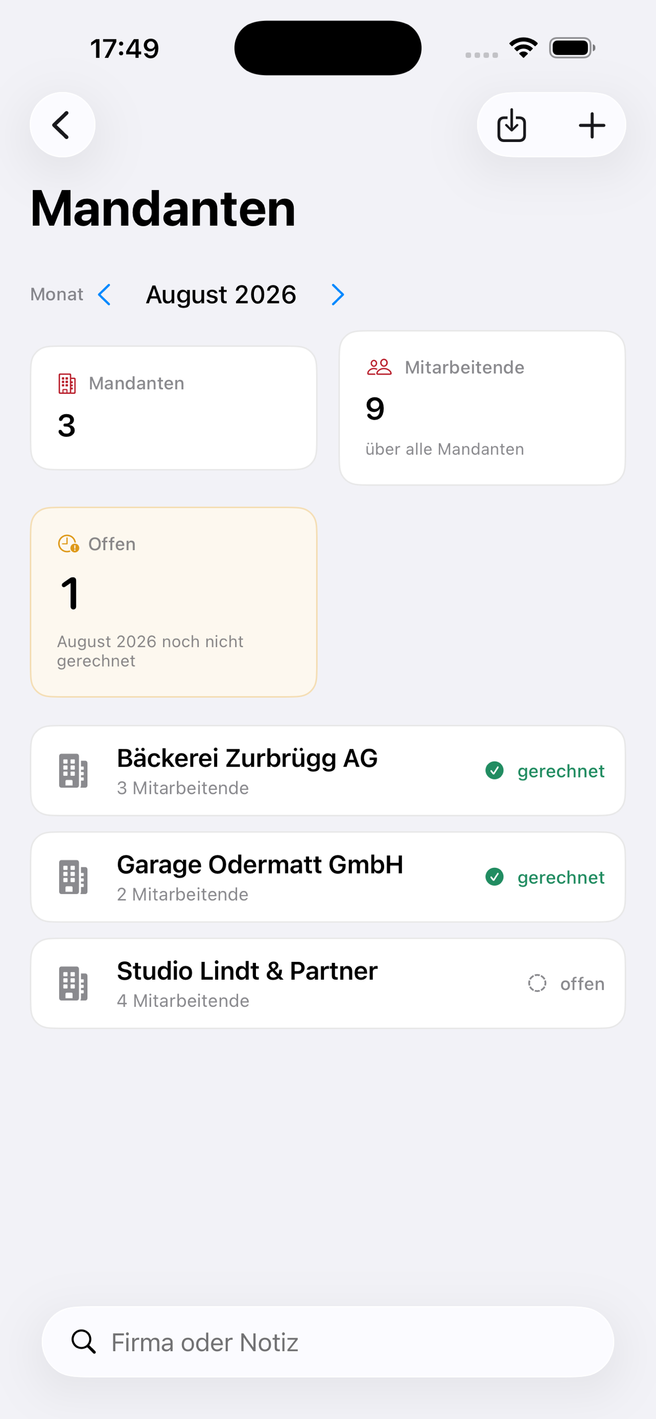 LohnStudio Treuhand Screenshot 1