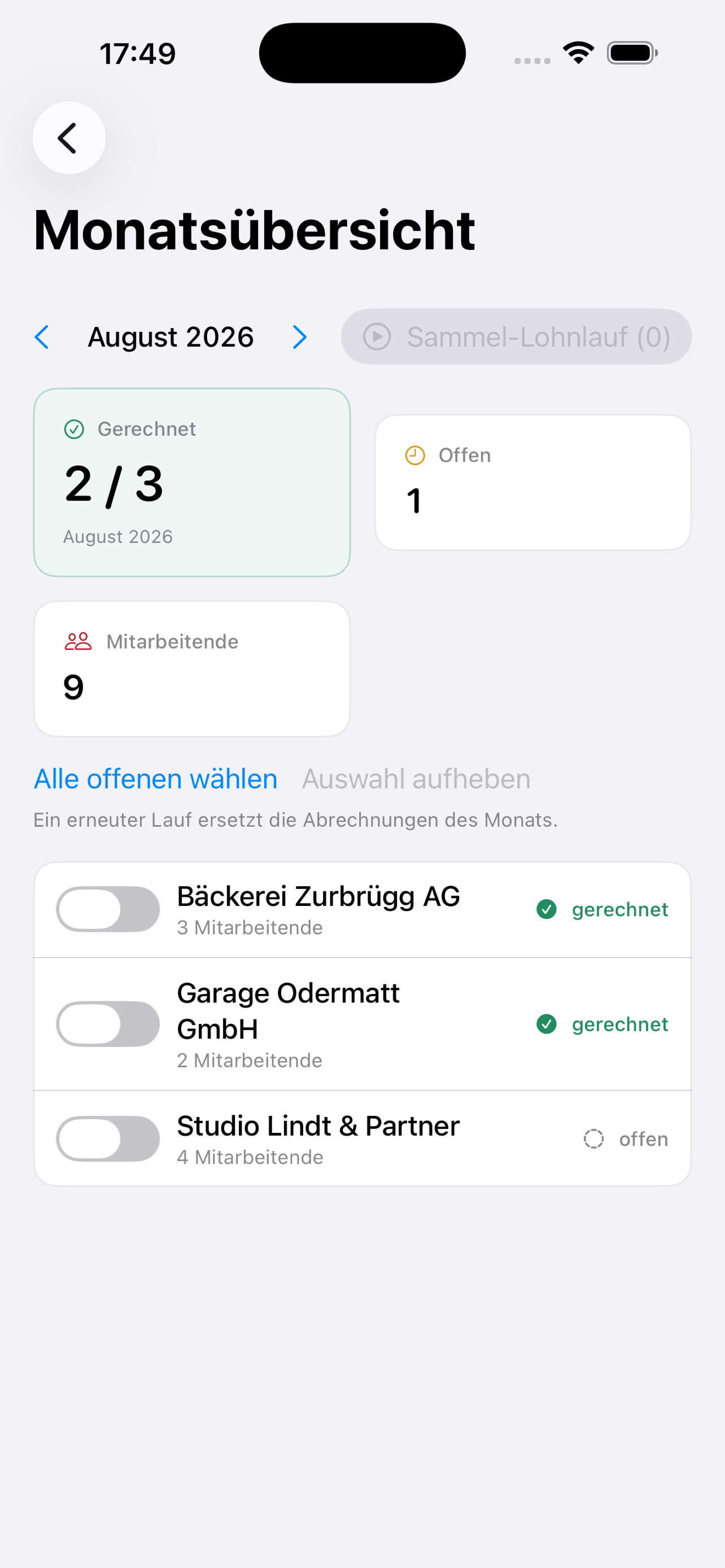 LohnStudio Treuhand Screenshot 2